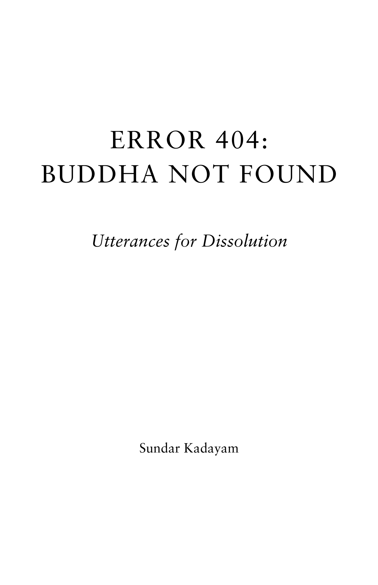 Error 404: Buddha Not Found book cover showing title and subtitle on cream background